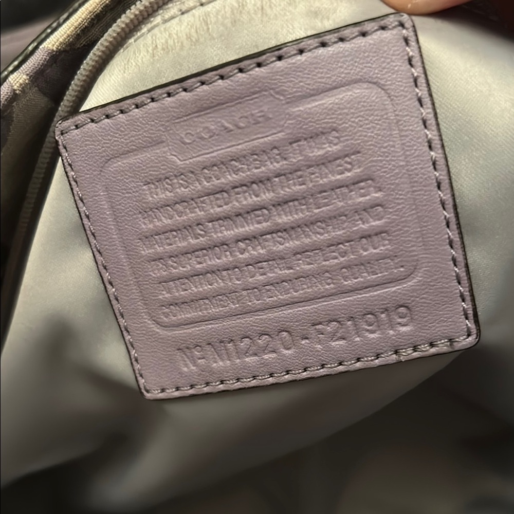 Coach Canvas Alexandra Lavender and Gray Signature Tote - Picture 11 of 14